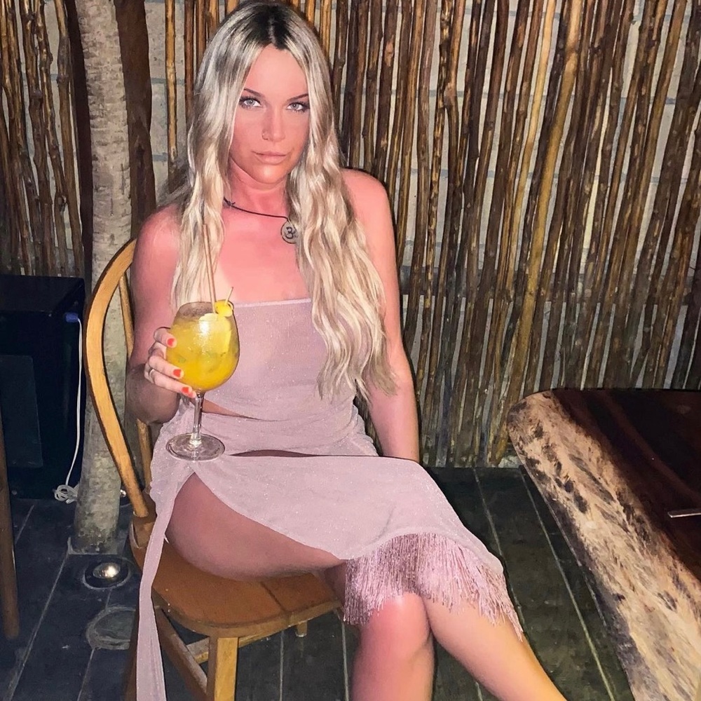 *WORN ONCE* Slinky Skirt Set & Tube Top w/ Tassels